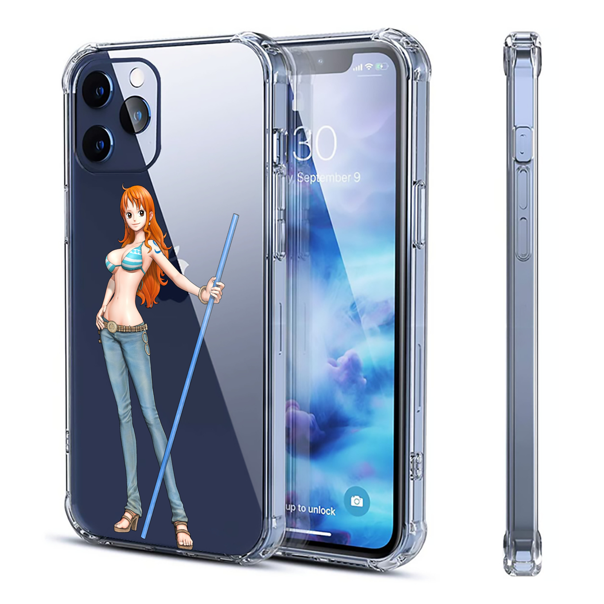 （画像用） ワンピース ナミ ONE PIECE Nami 【iPhone 12シリーズ対応】透明スマホケース（クリアソフトケース）